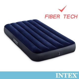 【INTEX 原廠公司貨】經典單人加大 新款FIBER TECH 充氣床墊-寬99cm(64757)