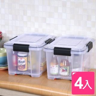 【KEYWAY 聯府】漢克可疊式防潮收納箱10L 附輪-4入(MIT臺灣製 四面環扣密封式 整理/置物箱)