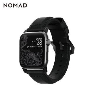 【美國NOMAD】Apple Watch 45/44/42mm專用HORWEEN質樸黑皮革錶帶(Apple Watch 全系列適用)