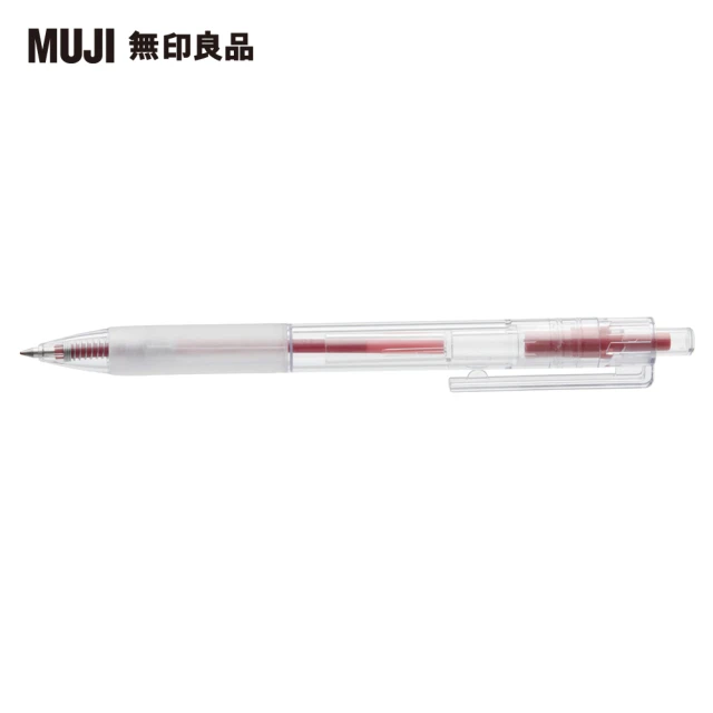 MUJI 無印良品 透明管原子筆/0.7mm/紅