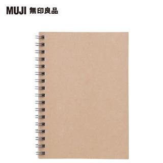 【MUJI 無印良品】植林木不易透色雙環筆記本/橫線/48頁.A6.米