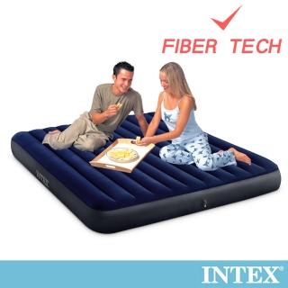 【INTEX 原廠公司貨】經典雙人特大 新款FIBER TECH 充氣床墊-寬183cm(64755)