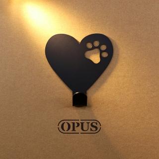 【OPUS 東齊金工】歐式鐵藝壁飾掛勾/無痕掛鉤/掛衣架/居家裝飾收納(HO-nb12-heartB 當貓咪遇上符號heart)