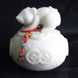 【開運陶源】羅廣維-秤心如意 鼠(石塑造十二生肖)
