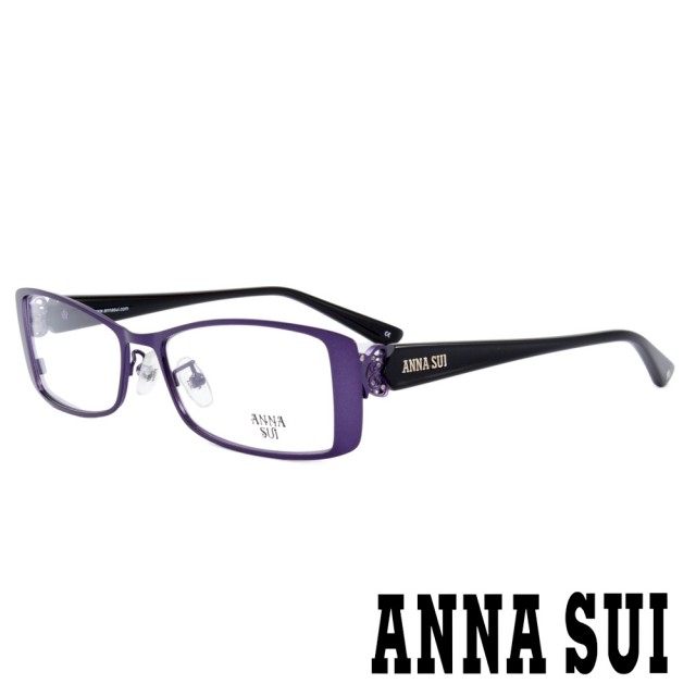 【ANNA SUI 安娜蘇】香氛花園簡約立體薔薇光學眼鏡(啞光紫/黑-AS173M742)