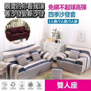 【DR.MANGO 芒果科技】高品質多款超彈力沙發套-雙人座(贈送靠枕套1入)