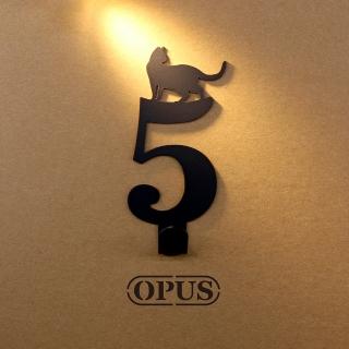 【OPUS 東齊金工】歐式鐵藝壁飾掛勾/無痕掛鉤/掛衣架/居家裝飾收納(HO-nb12-5B 當貓咪遇上數字5)
