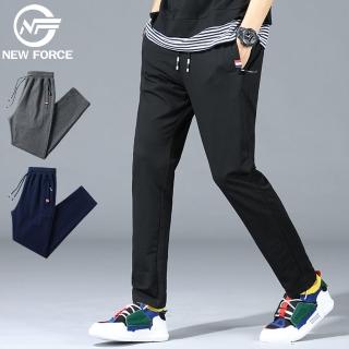 【NEW FORCE】抽繩棉質直筒休閒長褲-3色可選(舒適/直筒/百搭)