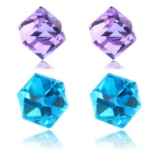 【I.Dear Jewelry】無耳洞-水立方-吸式磁鐵免穿耳洞水晶耳環耳扣(8色)