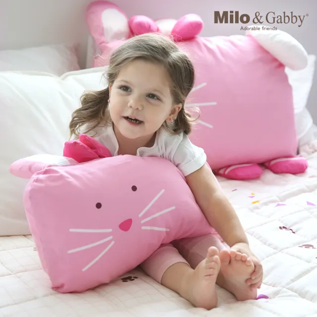 【Milo&Gabby】動物好朋友-超細纖維可水洗兒童枕頭防蟎mini枕心+枕套組(LOLA芭蕾舞兔兔)