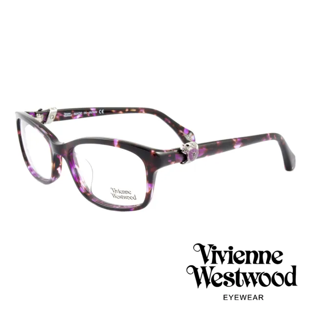 【Vivienne Westwood】英國薇薇安魏斯伍德龐克立體土星環光學眼鏡(琥珀紫/銀 VW324M04)