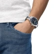 【TISSOT 天梭】韻馳系列 Chrono XL三眼計時手錶-藍x銀/45mm 送行動電源(T1166171104701)