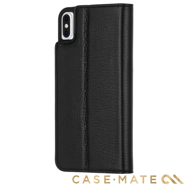 【美國 CASE-MATE】iPhone XS Max Wallet Folio(簡約真皮皮夾手機殼 - 黑)