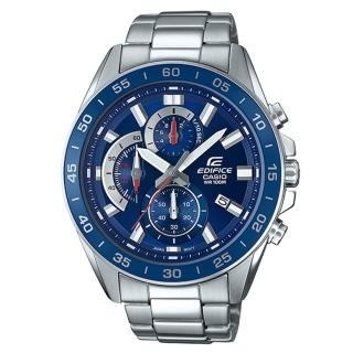【CASIO 卡西歐】三眼計時賽車男錶 不鏽鋼錶帶 防水100米 日期顯示(EFV-550D-2A)