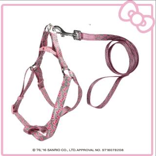 【HELLO KITTY】寵物胸背帶+牽繩 M號(蝴蝶結款 藍/灰/粉)