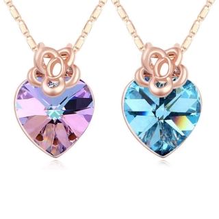 【I.Dear Jewelry】愛回溫-奧地利水晶元素鑲崁愛心形狀晶鑽項鍊(2色)