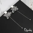 【Quenby】925純銀 獨特優雅水晶造型耳環/耳針(耳環/配件/交換禮物)