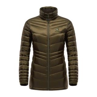 【BLACK YAK】女輕量羽絨中長外套(軍綠色)162WJ409(秋冬 羽絨外套 中長外套 女外套)