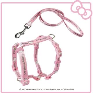 【HELLO KITTY】寵物H型胸背帶+牽繩 M號(大頭款 紅/粉/紫)