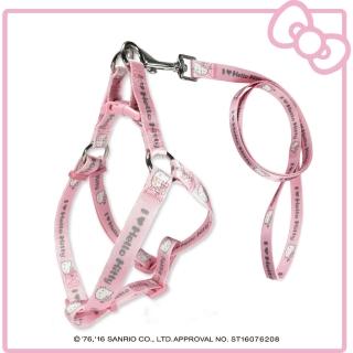 【HELLO KITTY】寵物胸背帶+牽繩 M號(大頭款 紅/粉/紫)