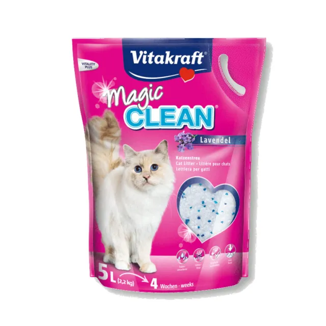 【德國Vitakraft】VITA Magic clean神奇抗菌水晶貓砂 5L/2.2kg*4入組(貓砂)