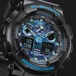 【CASIO 卡西歐】G-SHOCK系列 酷炫迷彩設計雙顯電子錶(藍 GA-100CB-1A)