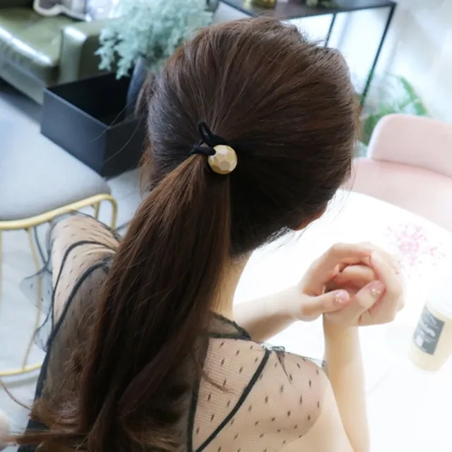 【Emi 艾迷】韓系清新童趣可愛裝飾蝴蝶結髮圈9件組 成人兒童髮圈 兒童髮飾(黑色)