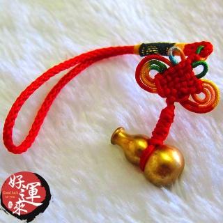 【好運旺旺來】純銅葫蘆七彩結吊飾