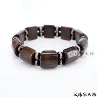 【藏珠家】墨玉髓升官發財板珠天珠手鍊