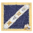 【TRUSSARDI】海洋旗幟獵犬純綿帕巾領巾(鵝黃色)