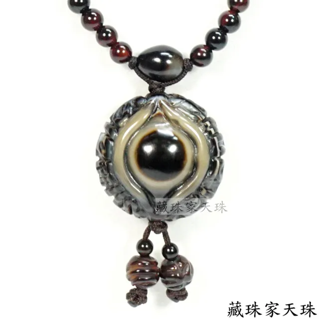 【藏珠家】精品33mm鈣化老礦財咒天眼天珠項鍊