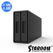 【STARDOM 銳銨】3.5吋HDD硬碟與2.5吋SSD USB3.1/3.2 Gen2 Type-C 2bay 磁碟陣列硬碟外接盒(ST2-B31-B)