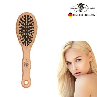 【BRAUN WETTBURG 珀薇】德國製 好好握隨身型木齒氣墊好按摩梳(氣墊好按摩梳/梳頭按摩美容/99狂購)
