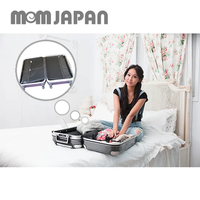 【MOMJAPAN】18吋 日系時尚亮面PC鋁框 行李箱/旅行箱/登機箱(3008C 鏡面紅)