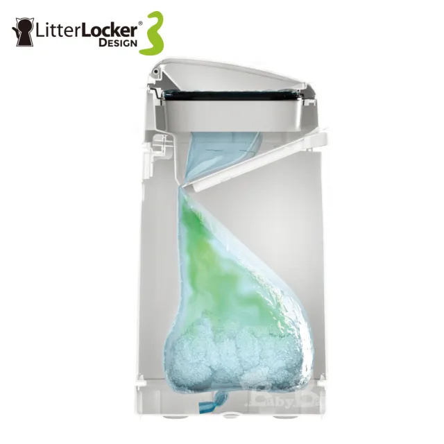 【LitterLocker】Design第三代貓咪鎖便桶+360°主子貓砂籃+袋匣套組(貓砂籃/白色)