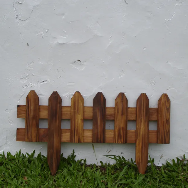 【沃克嚴選】尖頭插地圍籬-燻木色 60x3x33.5cm 1入