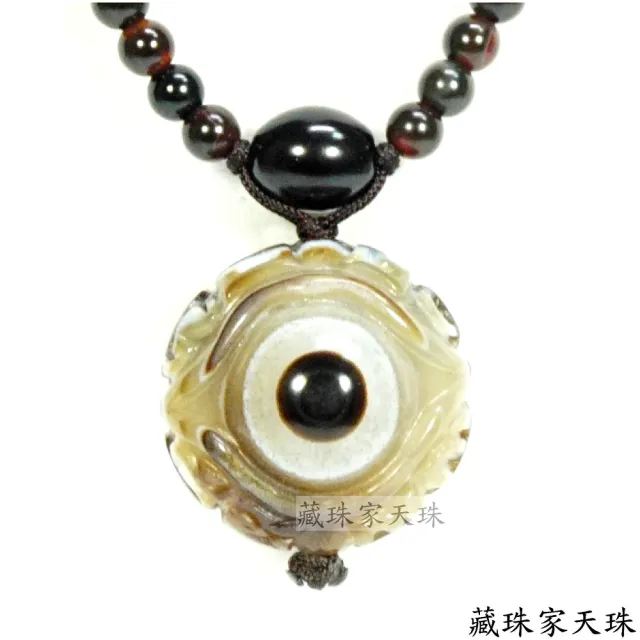 【藏珠家】精品32mm財咒天眼+觀音法相天眼天珠項鍊
