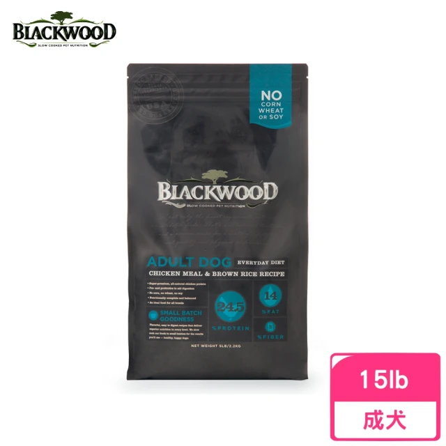 【BLACKWOOD 柏萊富】特調成犬活力配方（雞肉+糙米）15磅/6.8kg