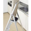 【Hasegawa 長谷川】家用扶手踏台鋁梯可當椅-時尚霧銀-日本設計(SRA-11)
