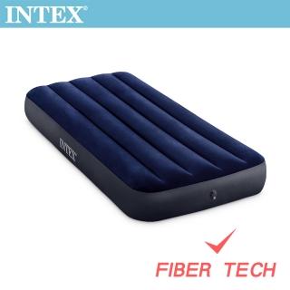 【INTEX】經典單人 新款FIBER TECH 充氣床墊-寬76cm(64756)