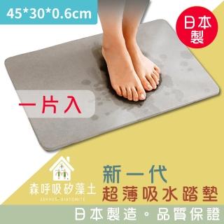 【森呼吸矽藻土】新一代超薄吸水踏墊-礦灰-精緻版(耐髒汙 吸水 踏墊 超薄 小尺寸 日本製)