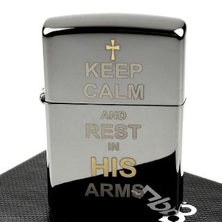 【Zippo】美系~Keep Calm Design-雙色雷射雕刻打火機