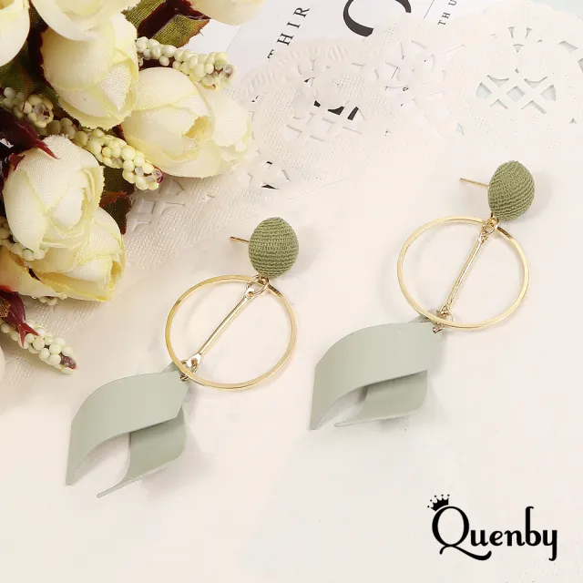 【Quenby】質感系美女最愛設計款耳環/耳針(耳環/配件/交換禮物)