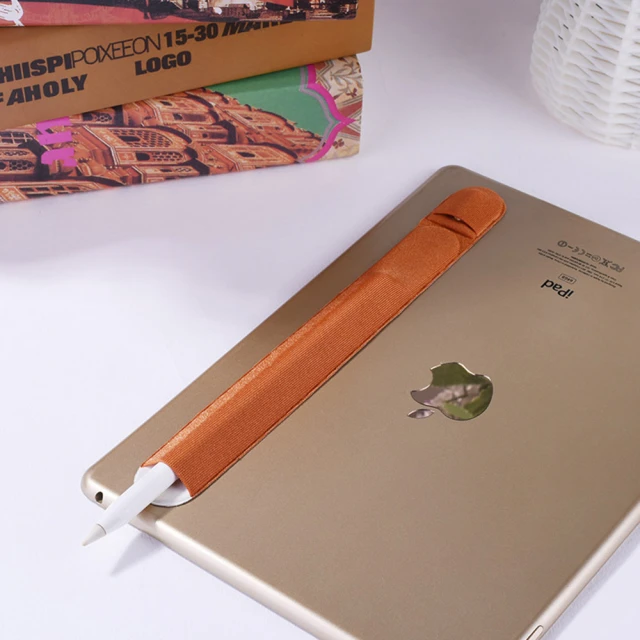 3D Air 黏貼式Apple Pencil彈性保護收納筆套(橘色)
