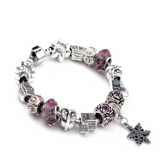 【馥瑰馨盛】浪漫雪花串珠潘朵Pando琉璃手環(含開光加持)