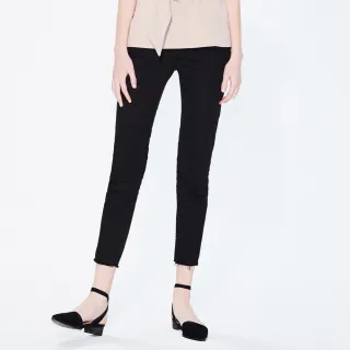 【BRAPPERS】女款 AC-Cargo中腰系列-磨破褲口不收邊七分褲(黑)