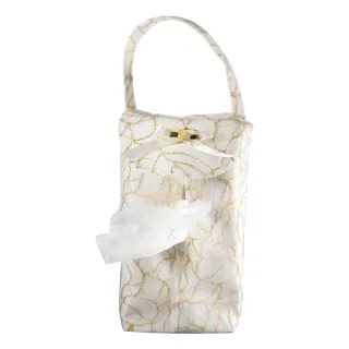 【LASSLEY】典雅刺繡-抽取式衛生紙套-掛盒(面紙 盒套 紙巾 金 銀 ALBANI 德國進口 台灣製造)