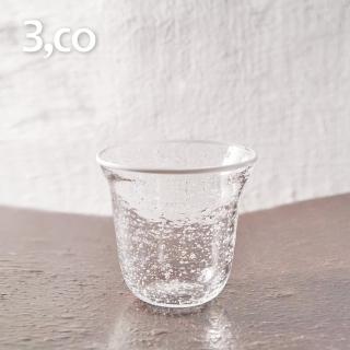 【3,co】手工氣泡感玻璃杯-白邊(小)