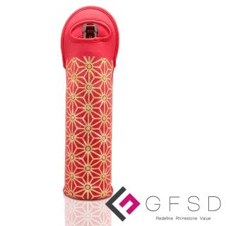 【GFSD 璀璨水鑽精品】閃耀酒袋/保溫隔熱袋(大紅富貴錦)