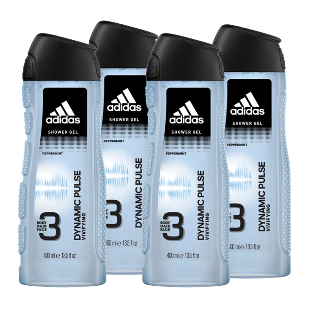 【adidas愛迪達】男用三效潔顏洗髮沐浴露-青春活力400ml(囤貨4入組)